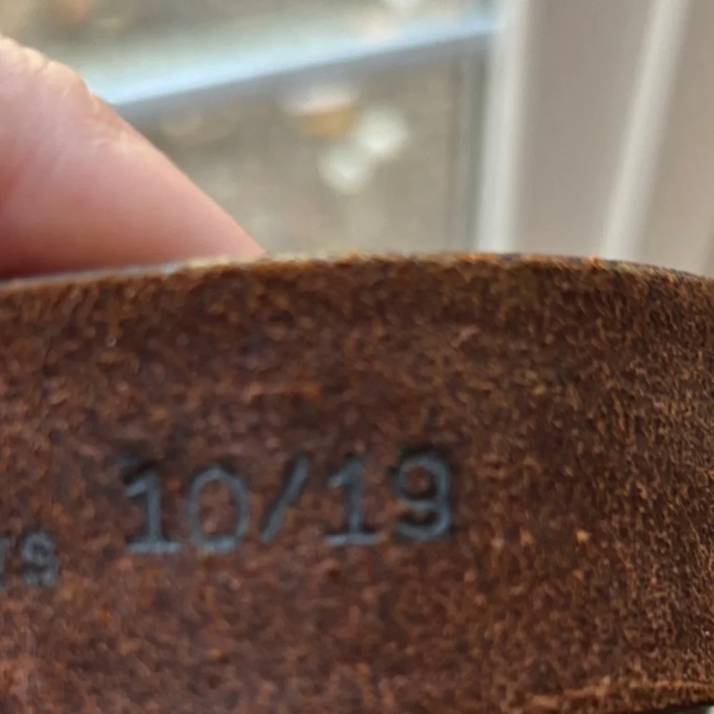 Tony Lama Brown Belt with Silver Longhorn Buckle